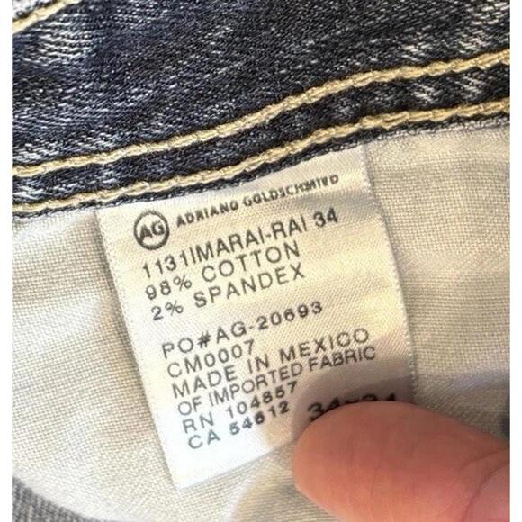 Adriano Goldschmied AG 34X34 The Matchbox Slim Straight Faded Blue Jeans - Picture 4 of 9